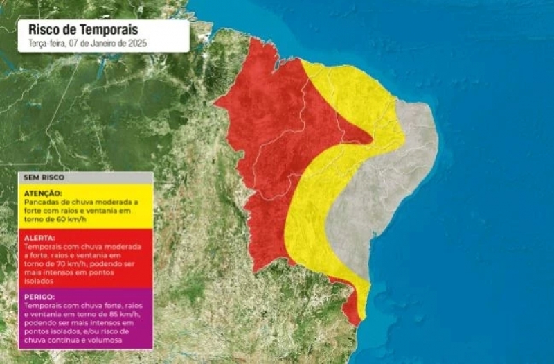Maranhão deve enfrentar temporais nos próximos dias, aponta meteorologia