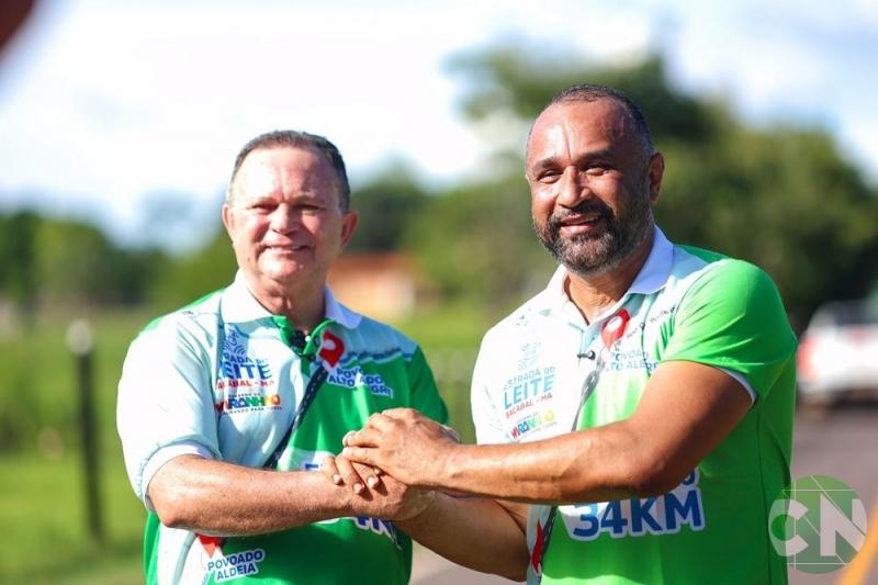 Prefeito Roberto Costa e Governador Carlos Brandão inauguram a Estrada do Leite, autorizam a construção de novas obras, como o Parque de Exposição, entregam nova frota de veículos e professores e mediadores contratados ganham reajuste salarial