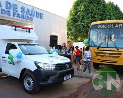 Entrega de novos veículos no povoado Bela Vista