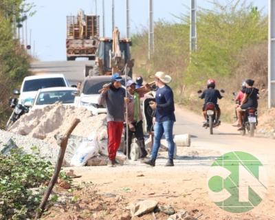 Vistoria na construção da ponte de concreto que liga o bairro Novo Bacabal à Br 316