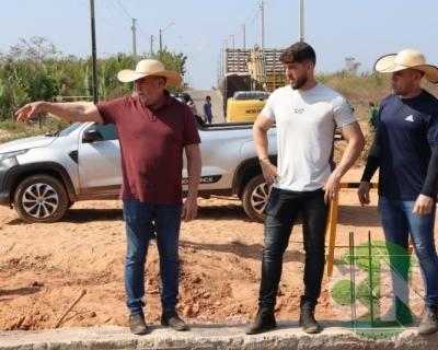 Vistoria na construção da ponte de concreto que liga o bairro Novo Bacabal à Br 316